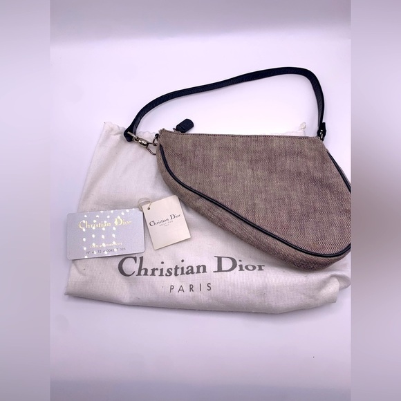 Christian Dior Denim Saddle Pochette-Rare Vintage - Picture 3 of 8